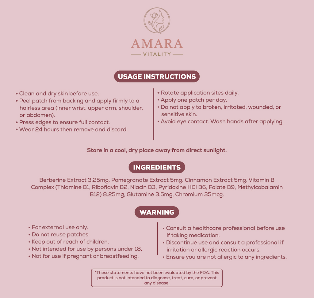 Amara Vitality Berberine Patches
