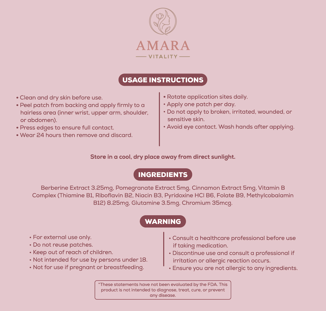 Amara Vitality Berberine Patches