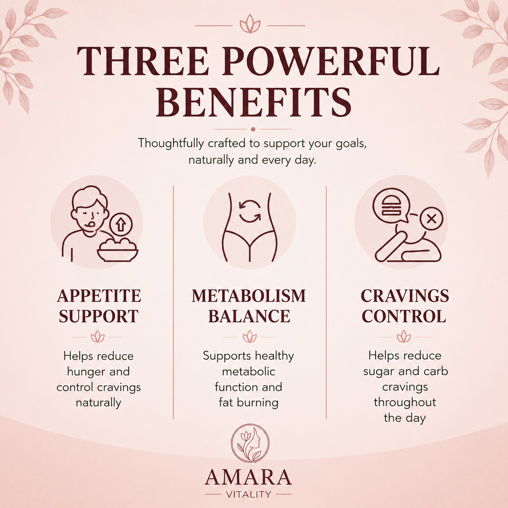 Three powerful benefits of Amara Vitality Berberine Patches: appetite support, metabolism balance, cravings control